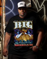 Herren-T-Shirt Biggie Graphic in Übergröße, kurzärmlig